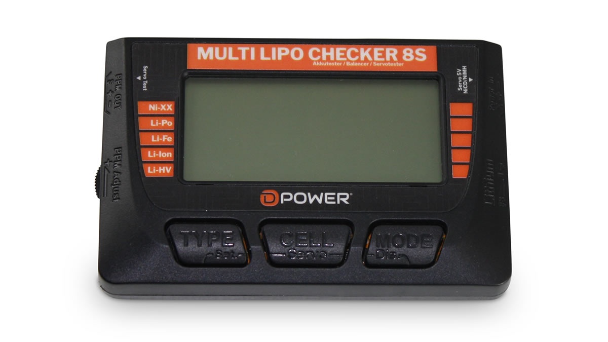 D-Power Multi Lipo Checker 8S / Balancer / Servotester