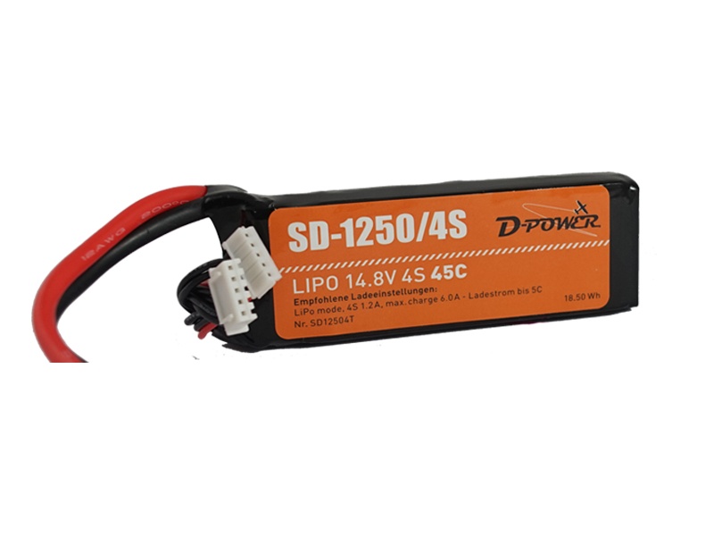 D-Power SD-1250 4S Lipo (14,8V) 45C - T-Stecker