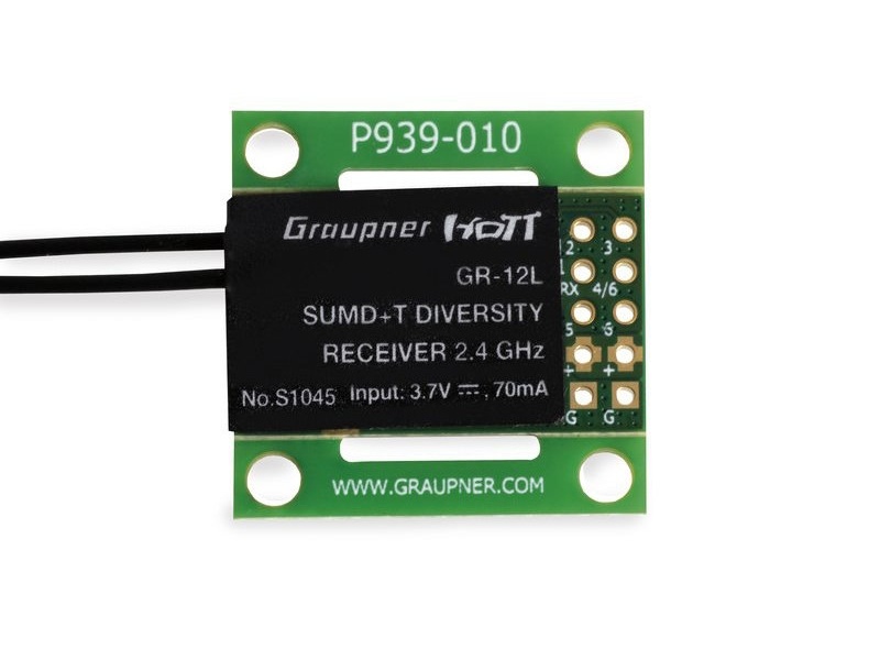 Graupner GR-12L SUMD+T 2 Antennen PCB 2.4 GHz Empfänger
