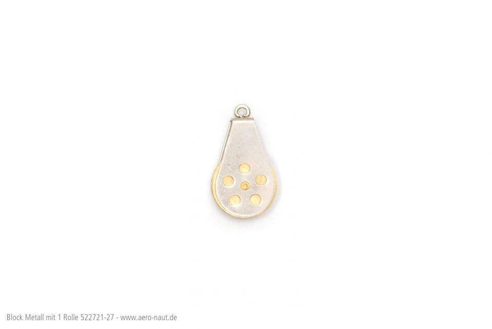 Aeronaut Block mit 1 Rolle 3x5x3mm, vernickelt