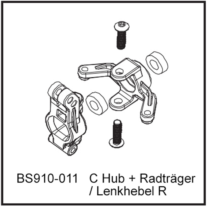 C Hub + Radträger / Lenkhebel R - BEAST BX / TX