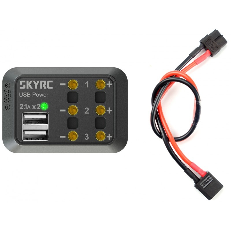 SkyRC Stromverteiler mit XT60 - (Max 10A + USB 5V 2,1A)