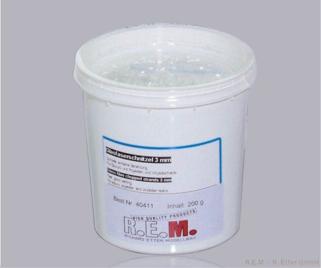 Glasfaserschnitzel 3 mm (Inhalt: 200 g)
