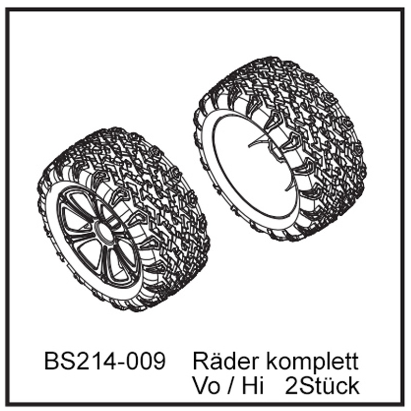 Räder komplett Vo oder Hi (2 Stück) - BEAST TX