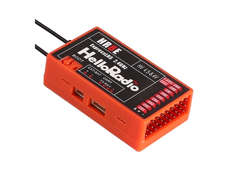 HelloRadio HR8E ELRS 2,4GHz Empfänger - 8 Kanäle rot